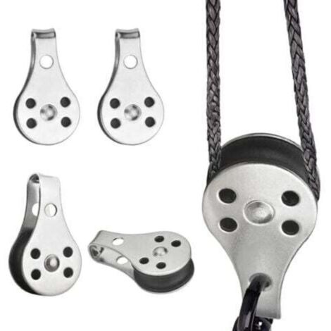 PCS Stainless Steel Pulley Block 25mm Boat Pulley Cable Pulley Solid Lifting Pulley Swivel Pulley Block Hook Pulley for Canoe Kayak Marine (1/4)