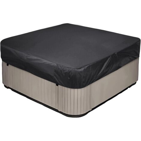 Garden Hot Tub Cover 24424430cm Black, 2100D Oxford Fabric, Waterproof Dustproof Anti-UV, for Outdoor Spa Tub, Outdoor Spa Bath Hood