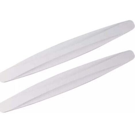 Set of 2 flexible, scratch-resistant, universal, self-adhesive front and rear bumper protectors for cars (white) (1/4)
