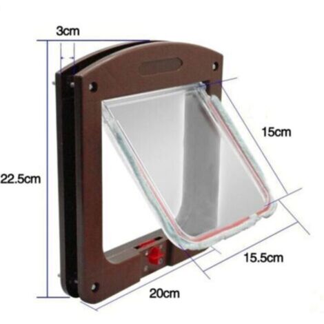 Image showcasing Cat Flap for Cats and Dogs, Small Cat Flap, Microchip Door, 4-Way ...