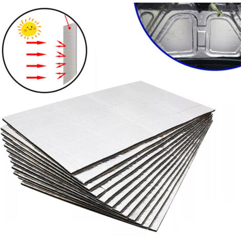 Pack of 10 acoustic insulation pads for car floors and roofs, self-adhesive, cut-to-size, 250 x 180 x 5 mm (1/4)