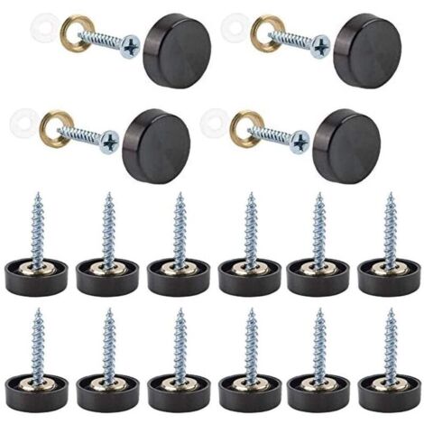 12 Pieces Stainless Steel Decorative Mirror Bolts, Polished Mirror Nails, 19mm Stainless Steel Mirror Screws, Decorative Mirror Screws (1/4)