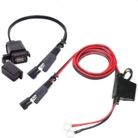 Motorcycle USB charger, SAE to USB cable adapter, quick disconnect, 2.1a waterproof USB port (1/4)