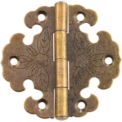 Set of 4 antique hinges - decorative hinges - mini vintage hinges - door hinges - vintage bronze hinges