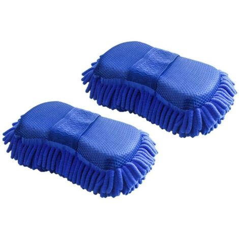 2x Chenille Microfiber Car Cleaning Sponge, Chenille Microfiber Wash Glove for Car Vehicle Care, Sponge Wash Brush