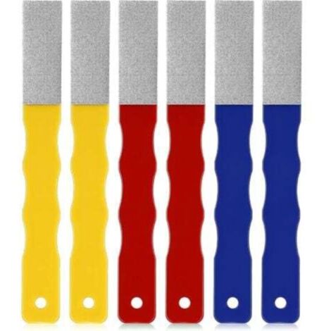 Set of 6 colored diamond knife sharpeners, diamond paddle, knife sharpening tool, flat hand file, hunting knife sharpener, outdoor knife sharpener (1/4)