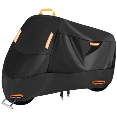 Waterproof Motorcycle Cover, 300D Oxford Outdoor/Indoor Motorcycle Cover with 4 Reflective Strips and 2 Locking Holes (1/4)