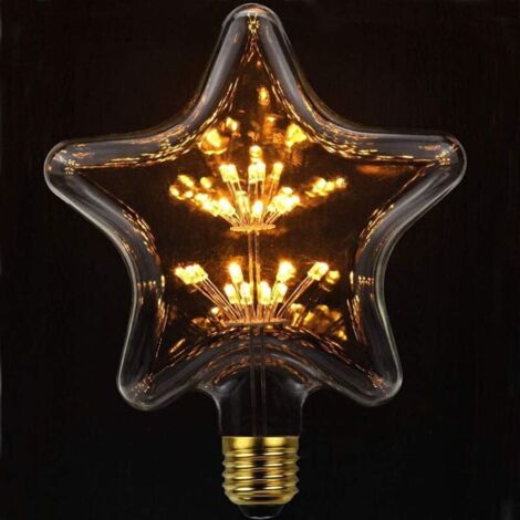 LED Bulbs, Decorative Fireworks Bulb, LED Filament Bulb, Decorative Ball Bulb, E27 AC85-265v 2300k (Star) (1/4)