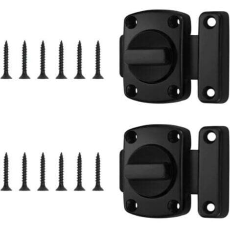 Pieces Interior Door Latch Lock, Durable Small Black Door Latch, Zinc Alloy Bedroom Door Lock with Screws, Rotating Small Security Door Lock, Applicable to Various Doors (1/4)