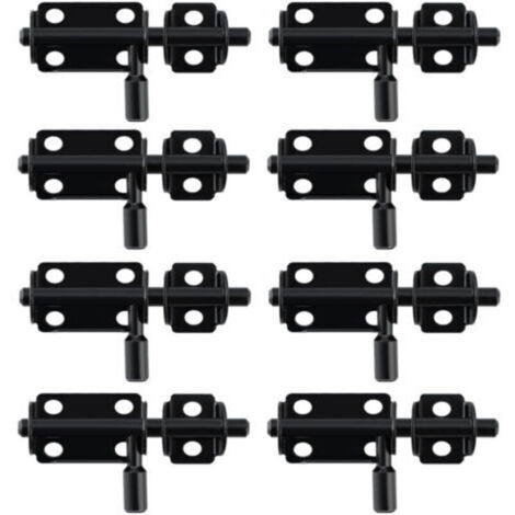 8pcs Interior Door Lock, Practical Door Latch, Exterior Door Latch for Cabinet, Drawer and Garden, Stainless Steel, Black (1/4)