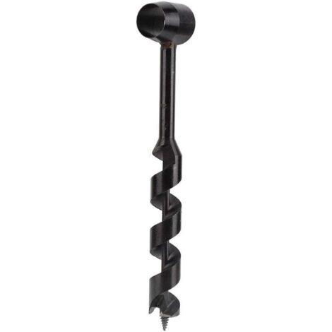 Black High Hardness Lightweight Handheld Auger Drill, Portable Survival Drill for Wild Woodworking, 25-230mm/0.98-9.06in (1/4)