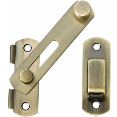 Sliding door lock with screws for doors, windows, cupboards and gardens, brushed zinc alloy finish