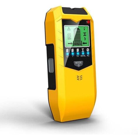 5-in-1 Wire Detector - Wall scanner with LCD screen and audible alarm - Locates electrical lines and metal pipes (Batteries not included)