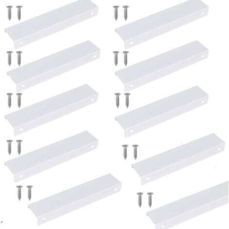 10 Pcs Invisible Kitchen Handles 150mm, Invisible Kitchen Cabinet Handles, White Handles for Furniture, Ideal with a Clean and Modern Style, for Cupboards, Cabinets, Kitchen Drawers