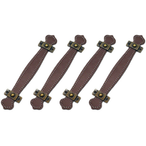 pieces, antique leather drawer pulls, brown leather suitcase knobs, without screws, suitable for drawer cabinet doors, suitcase bags (1/4)