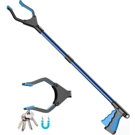 Telescopic grapple for collection tools, 81 cm long handle with powerful magnetic tip grip, lightweight head pivoting 90° for the (1/4)