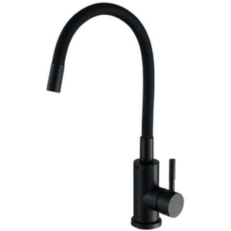 Flexible Kitchen Faucet with 2 Spray Patterns, Foldable Kitchen Mixer Tap, Flexible Sink Mixer Tap with Hot and Cold Water (Black) (1/4)