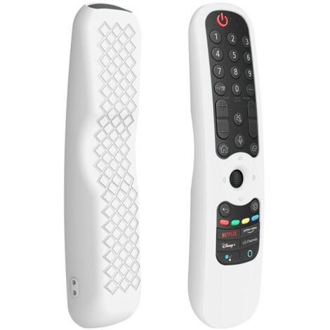 LG Smart TV Waterproof Silicone Remote Control Case for AN-MR21GC MR21N/21GA Magic Remote Control Case Stand Protective Film, White, 1PC (1/4)