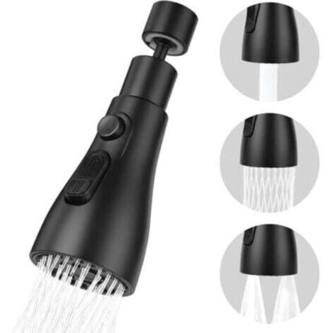 Kitchen faucet with M24 spray head, mixer tap, 360° swivel spray aerator, kitchen faucet [black] (1/4)