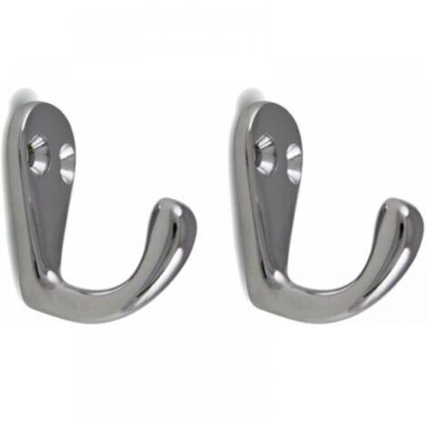 polished chrome screw hooks, 41 mm high, for kitchen and bathroom furniture, towel rails, coat racks (1/3)