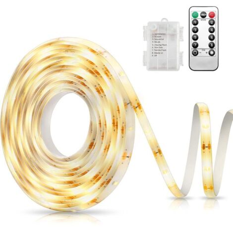3M 60 LED LED Strip Light, Battery Powered with Remote Control, 8 Modes, Self-Adhesive, Waterproof for Backlighting