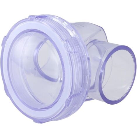 Transparent PVC non-return valve for domestic sewage systems. 50 mm horizontal and vertical drainage pipe. (1/4)