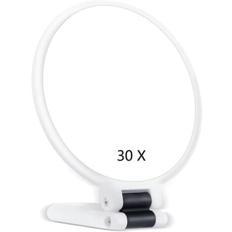 Mini Portable Makeup Mirror - 30x/1x Magnification - Double-Sided Handheld Mirror - Foldable - Portable Travel Makeup for Women (1/4)