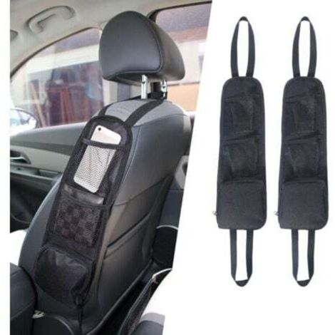 2pcs Storage Bag, Side Seat Organizer, Mesh Pocket for All Front Passenger Car Seats for Cars, Trucks (1/4)