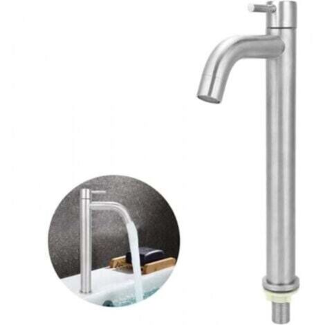 Single Stainless Steel Cold Water Faucet Bathroom Sink Faucet (1/4)