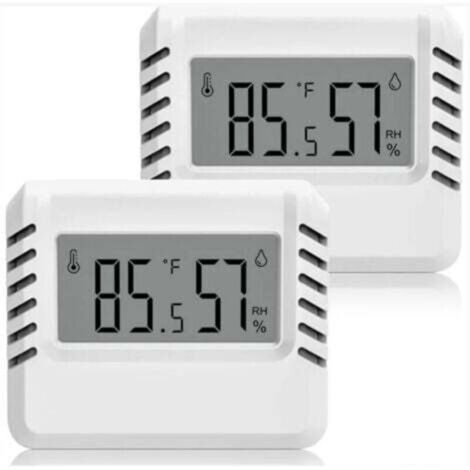 Digital Thermometer Hygrometer, 2-Pack Mini Indoor Thermometer, Large LCD Screen, Portable, Min/Max Recording, for Home, Terrarium, Bedroom