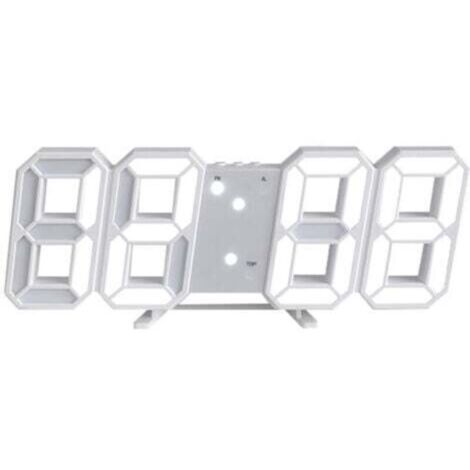 3D LED Digital Wall Clock with 12/24 Hour Time Temperature Date Display, Memory Function, Snooze Function, Night Light, and Adjustable Brightness (1/4)