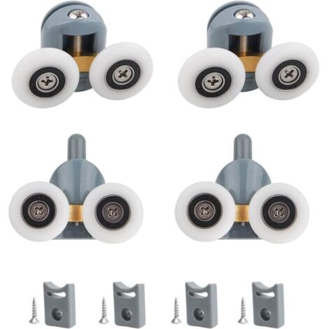 (23MM) 2 pairs, Shower door rollers, 23mm diameter replacement rollers for sliding shower doors, suitable for glass