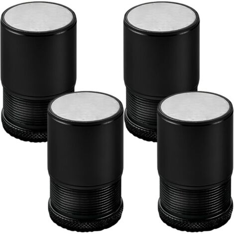 Set of 4 Adjustable Metal Furniture Risers, Bed Leg Risers, Black, Height 4.7cm-8cm, Diameter 40mm