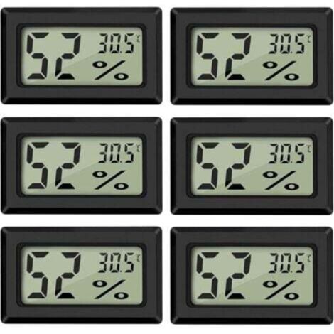 (6PCS) Mini Digital LCD Thermometer Hygrometer Temperature Humidity -50-70℃ 10%-99% RH Portable Thermometer Thermo Hygrometer Indicator