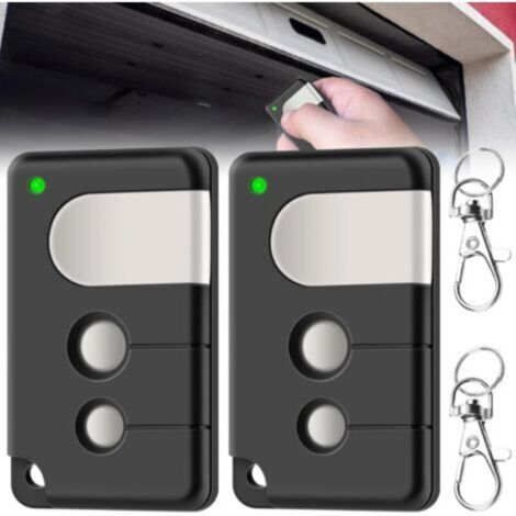 Pack of 2 portable garage door transmitters compatible with Liftmaster 84335E 433MHz Garage Door Remote Control for LIFTMASTER 84330E 84335E 8747E 84330EML (black) (1/4)