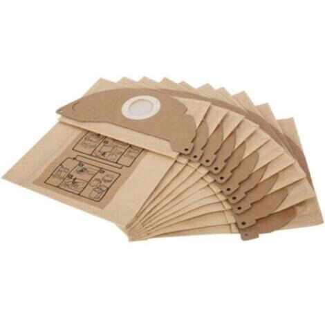 Pack of 10 replacement dust bags for Kärcher vacuum cleaner WD2 MV2 WD2250 A2004 A2054 6.904-322.0 (1/4)