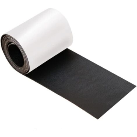 (Black) 7.6 x 152 cm Self-adhesive leather repair patch, leather repair patches, self-adhesive leather patch - for car seats, furniture, jackets