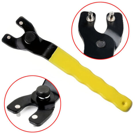 Universal wrench for adjustable spindle angle grinder, for flanged grinder tool machine, repair tool 10-40mm, wrench (yellow) (1/4)