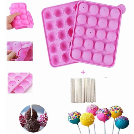 20 Cavity Silicone Tray Pop Cake Stick Mould - Lollipop Party Cupcake Cake Mold, BPA Free (1/4)