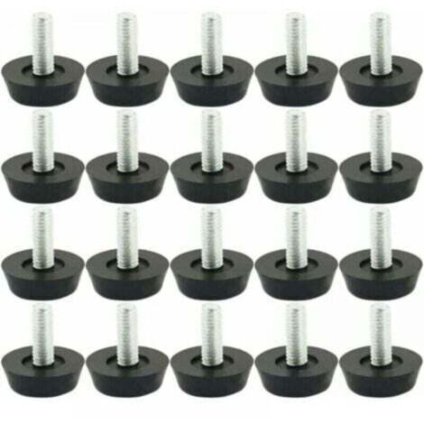 20pcs M6 x 20mm Adjustable Furniture Leveling Feet, Adjustable Feet, Furniture Legs, Table Legs, Chair Bases, Floor Protectors, Screws, Glides (1/4)