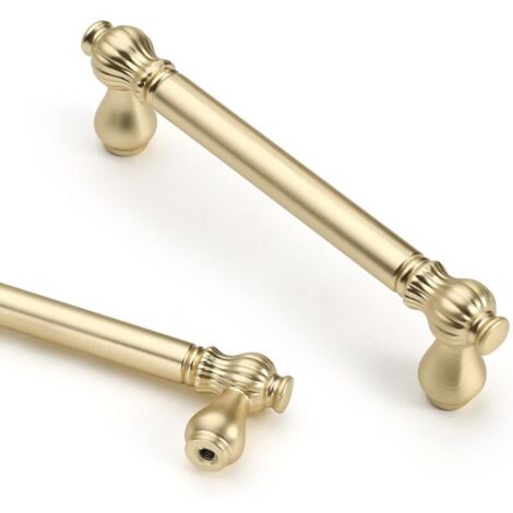Set of 10 Gold Kitchen Cabinet Handles, 96mm Hole Spacing, Kitchen Door Handle, Bedroom Handle (1/4)
