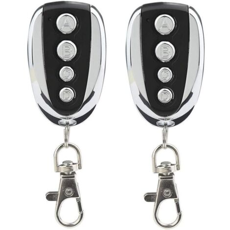 Set of 2 universal remote controls for garage doors and gates, 433.9 MHz with four channels - Ideal replacement for 543413 (mm)