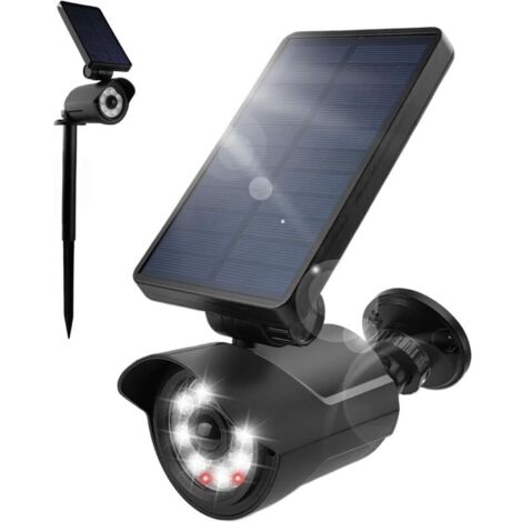 Outdoor solar security light with motion detector, fake camera, 6m range, PIR motion detector, IP66 waterproof