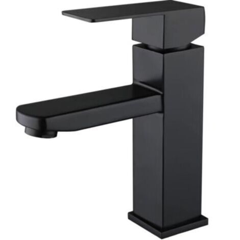 Black stainless steel single-handle basin tap, hot and cold water, black sink faucet, black bathroom mixer tap (without water supply) - vessel sink faucet