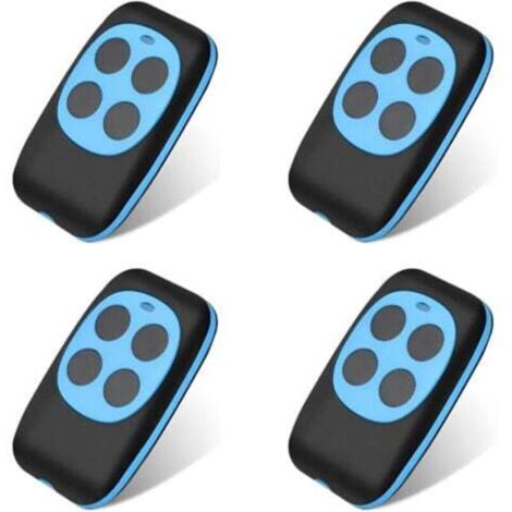 Universal Remote Control for Garage Doors, Fixed Code, Wireless, Compatible with 4 Buttons, Copy Key for Garage Doors and Cars (4 items)