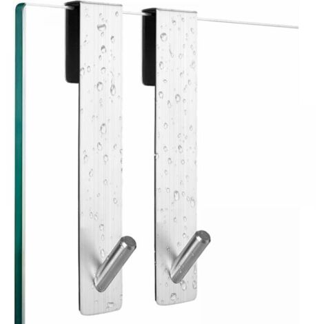 Shower hooks, set of 2 hooks, for shower walls, no drilling required, with foam protection, stainless steel towel hooks, hooks