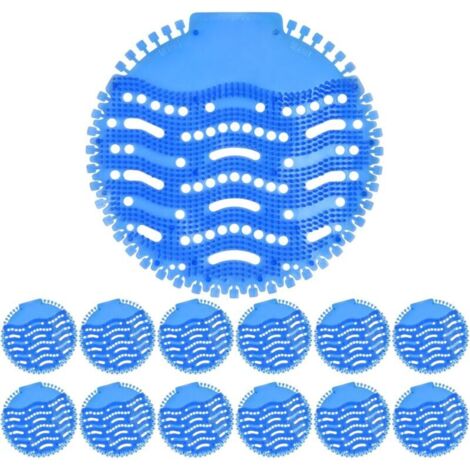 12-piece urinal filter, scented anti-splash deodorizer for bathroom and toilet urinals (blue)