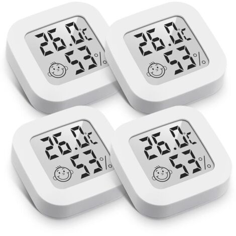 Pieces Mini Indoor Digital Thermometer Hygrometer Humidity Temperature LCD Display Digital Hygrometer, White (1/4)