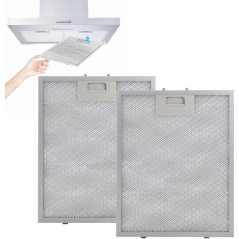 2-Piece Metal Grease Filter for Cooker Hood, 320x260mm Aluminum Filter, Washable Grease Filter - Silver (1/4)