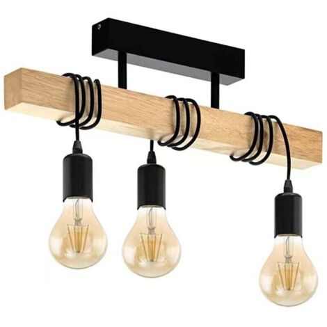 Three-light chandelier, vintage pendant light, rustic ceiling light, metal pendant light, island lighting, adjustable height, 55 cm (1/4)